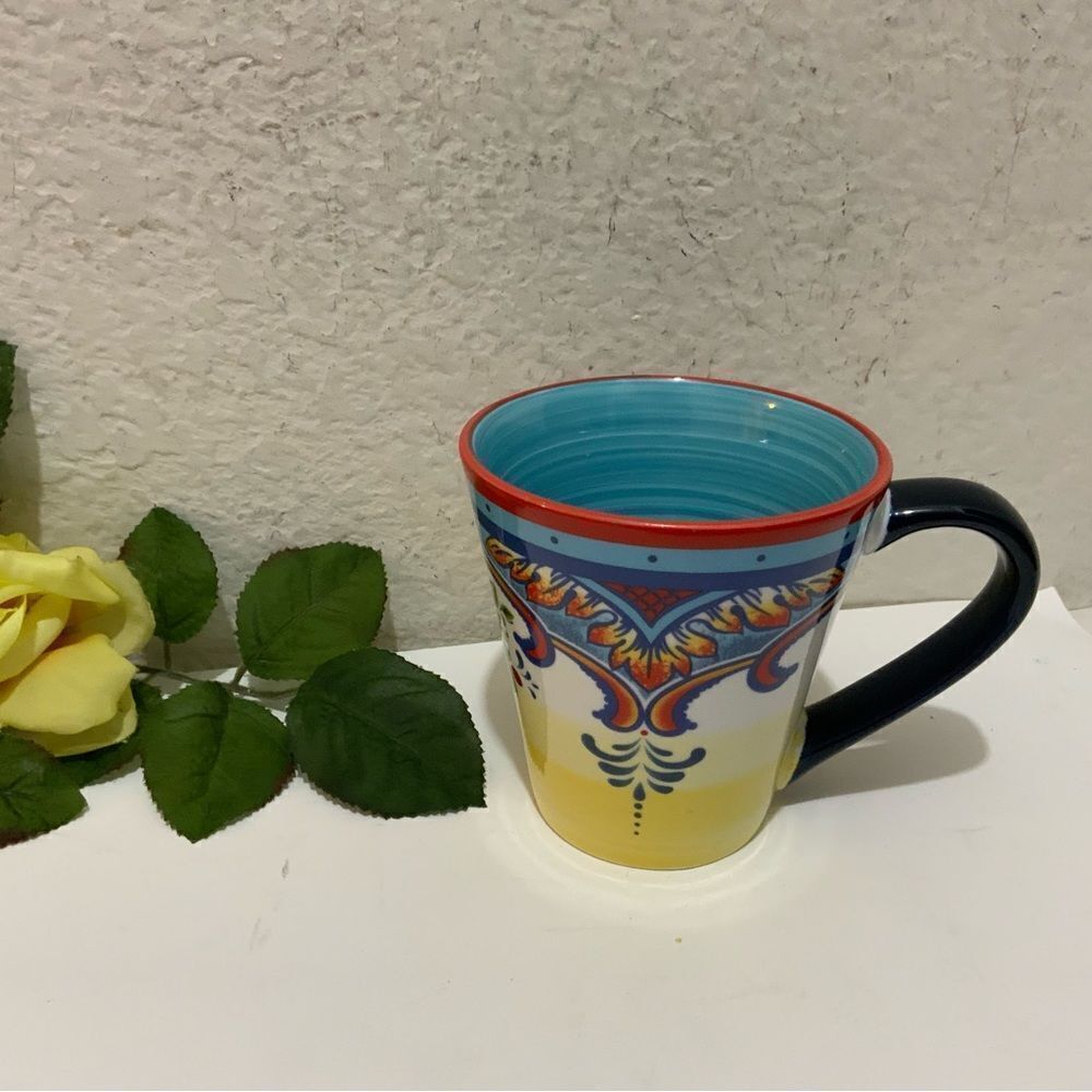 1 Euro Ceramica Hand Painted Cup Zanzibar Collection Colorful Mug G1